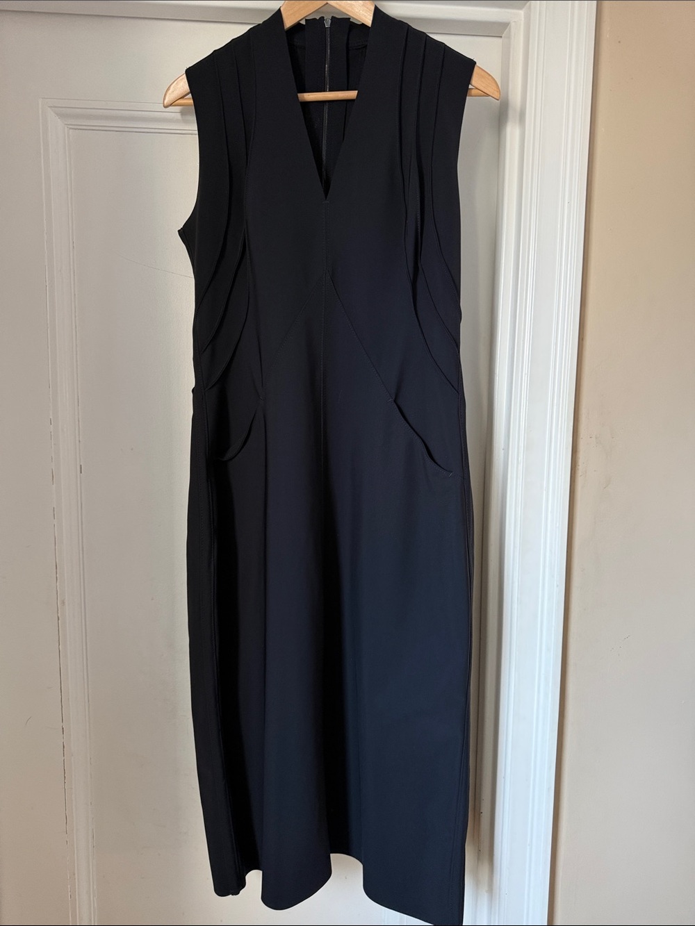 Maria Pinto Sleeveless V-Neck Midi Dress in Black